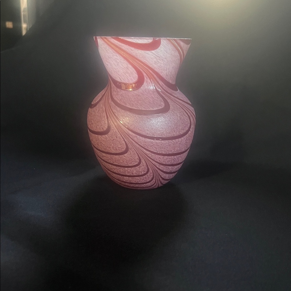 Pink Swirl Glass Vase